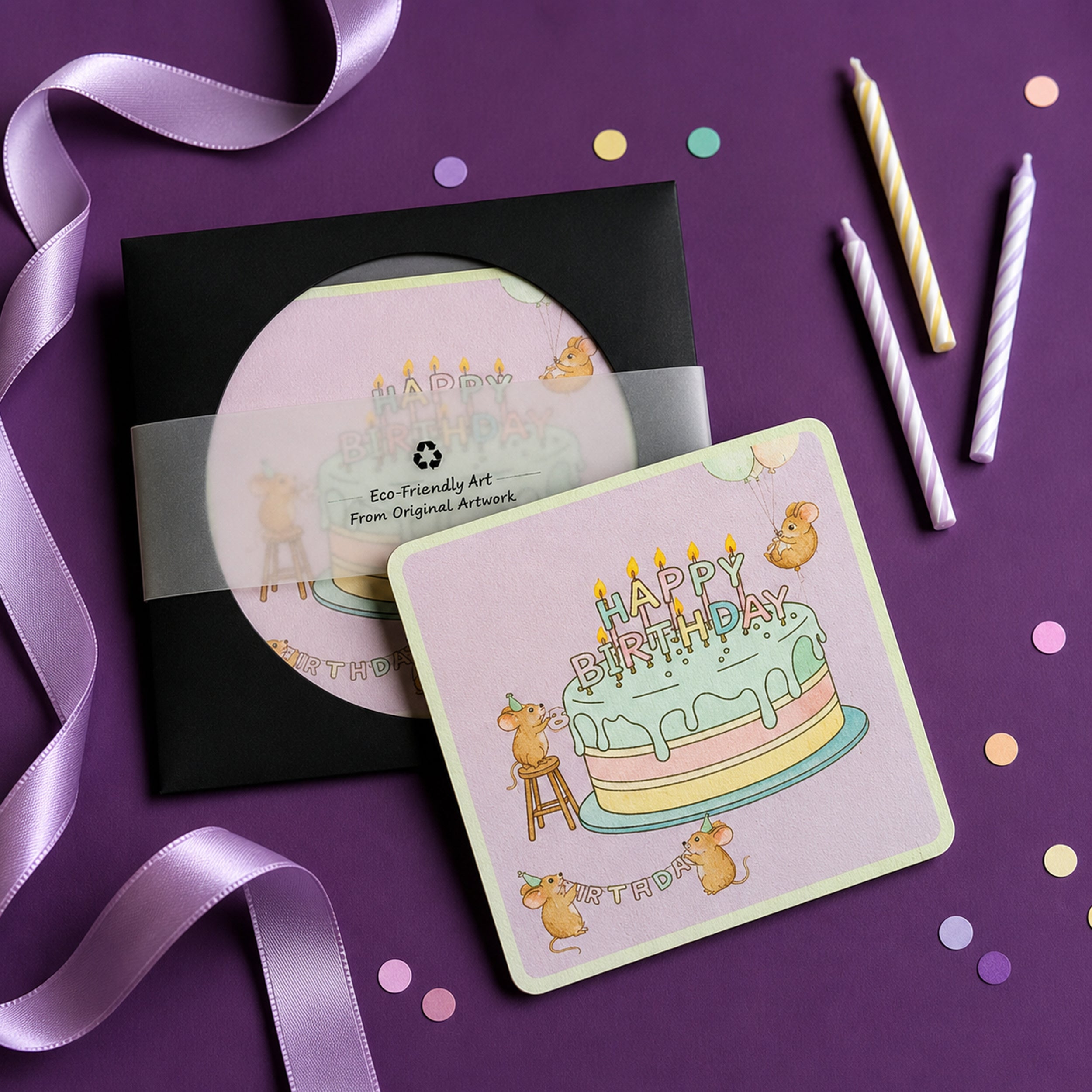 Happy Birthday – Wooden Postcard