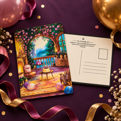 Birthday-Wooden Postcard