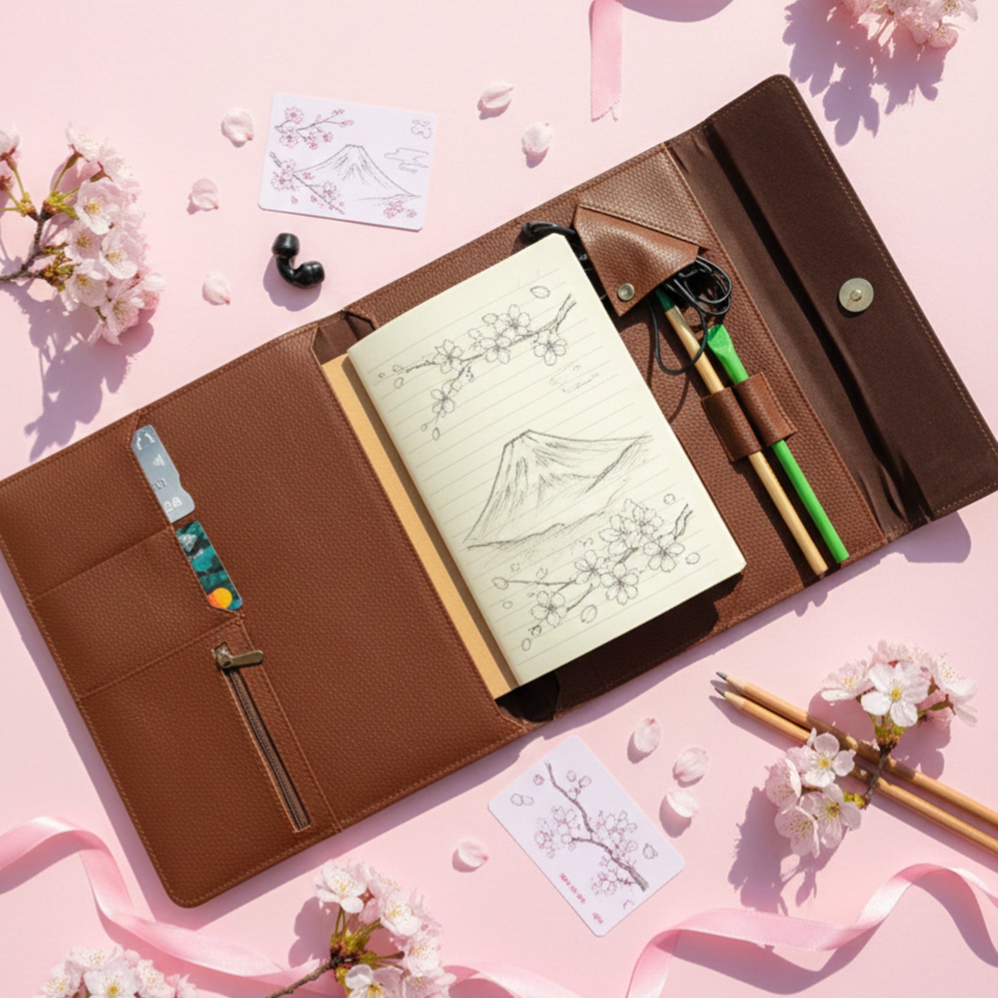 Hand-Painted Leather Folder – JAPAN