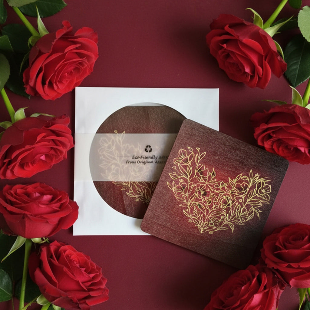 Blooming Heart – Wooden Postcard