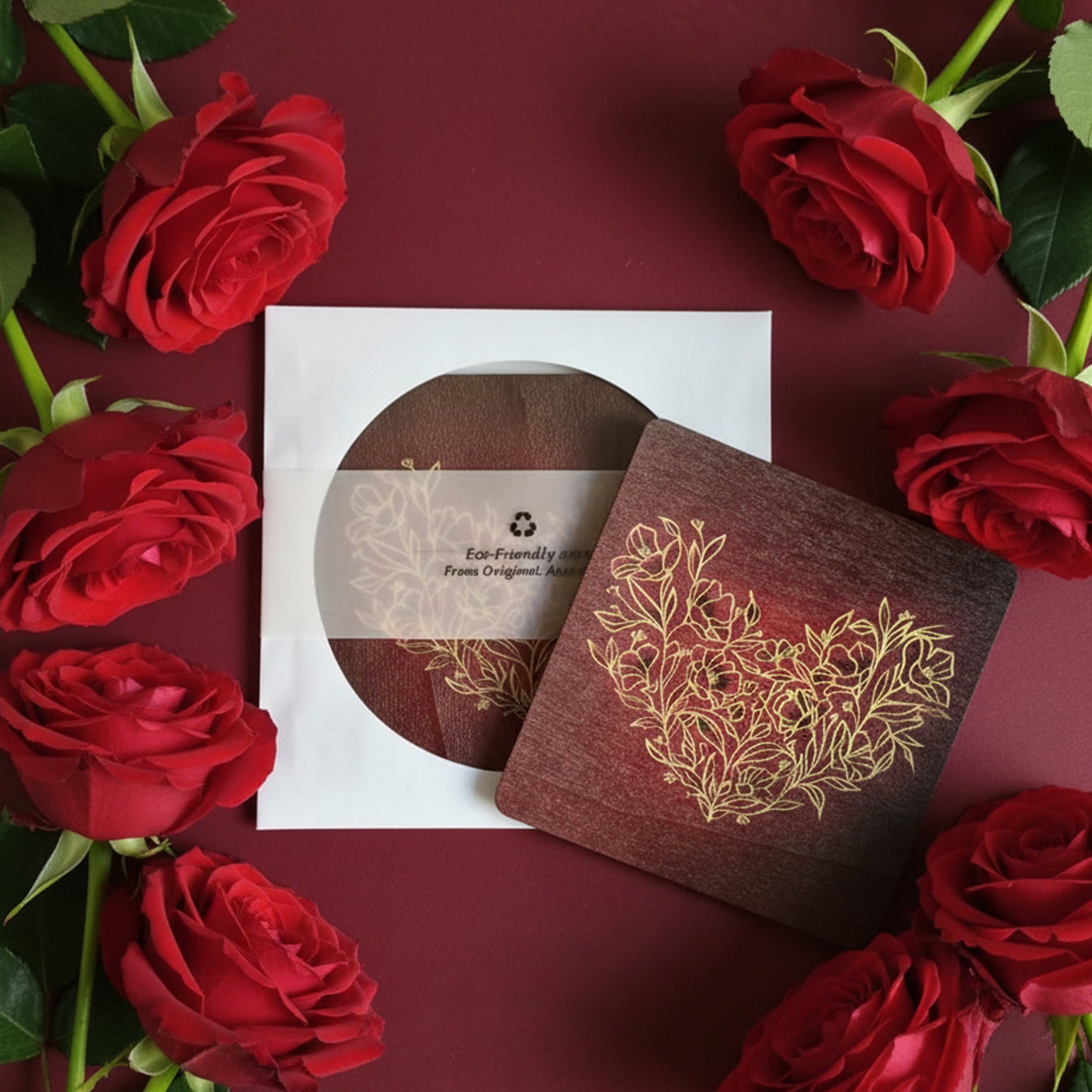 Blooming Heart – Wooden Postcard