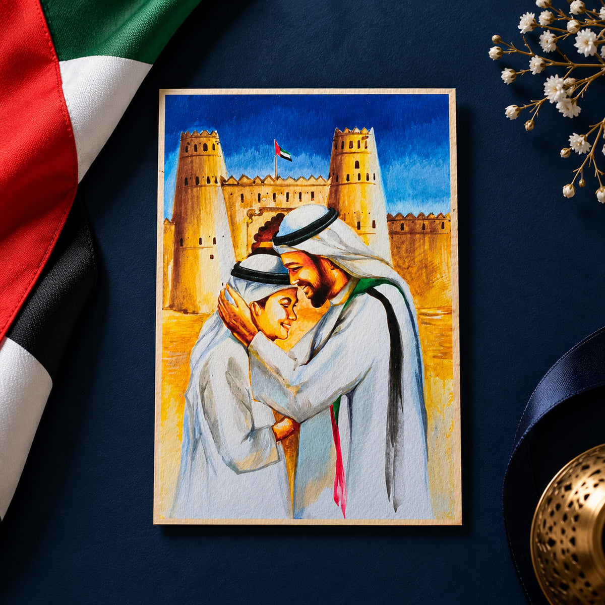 National Day-Wooden Postcard