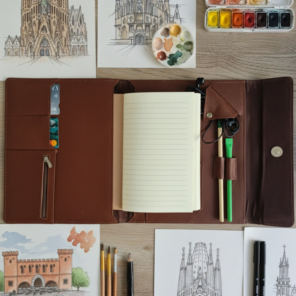 Hand-Painted Leather Folder – Spain
