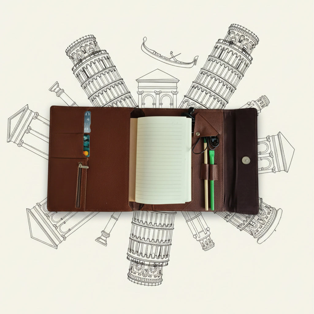 Hand-Painted Leather Folder – Italy