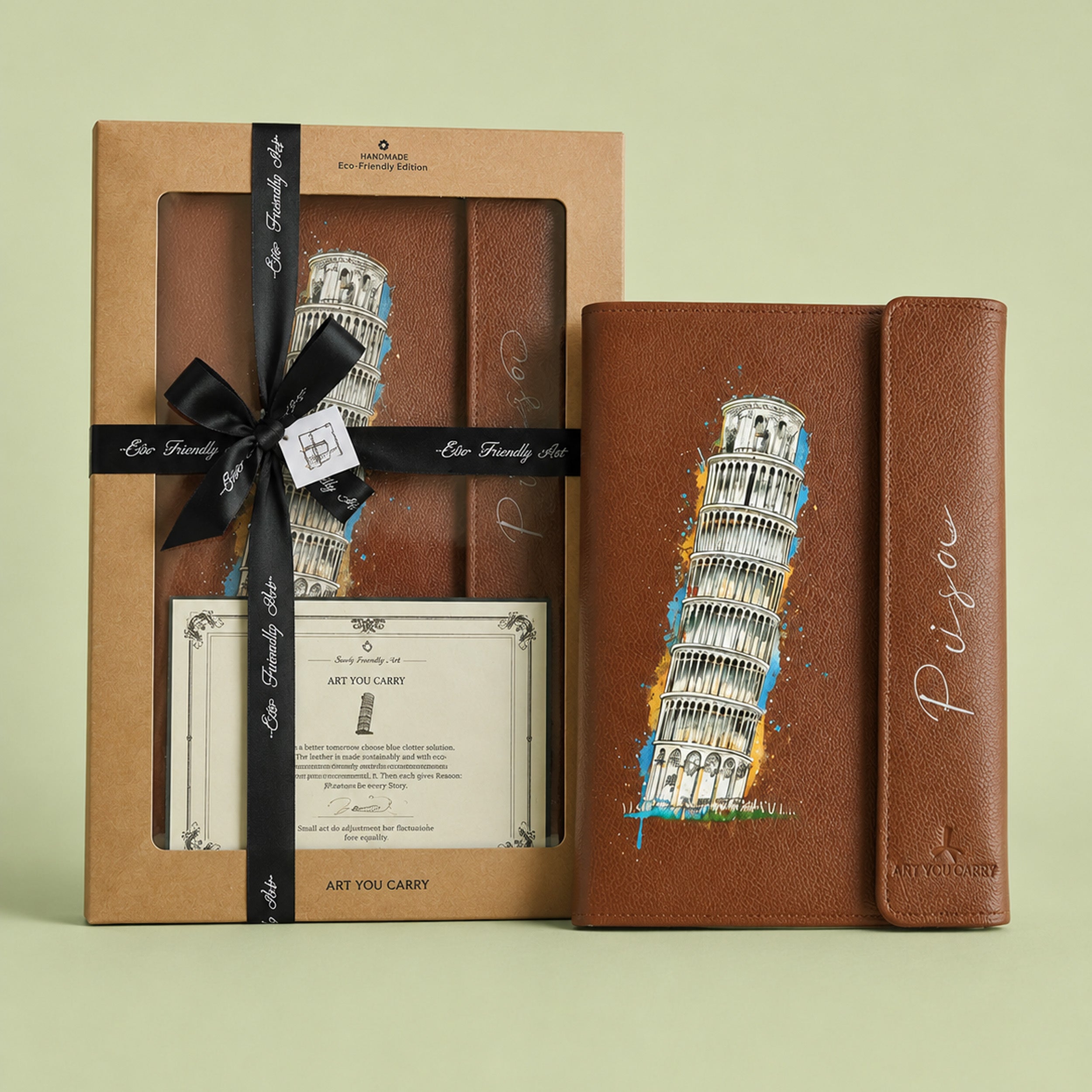 Hand-Painted Leather Folder – Italy