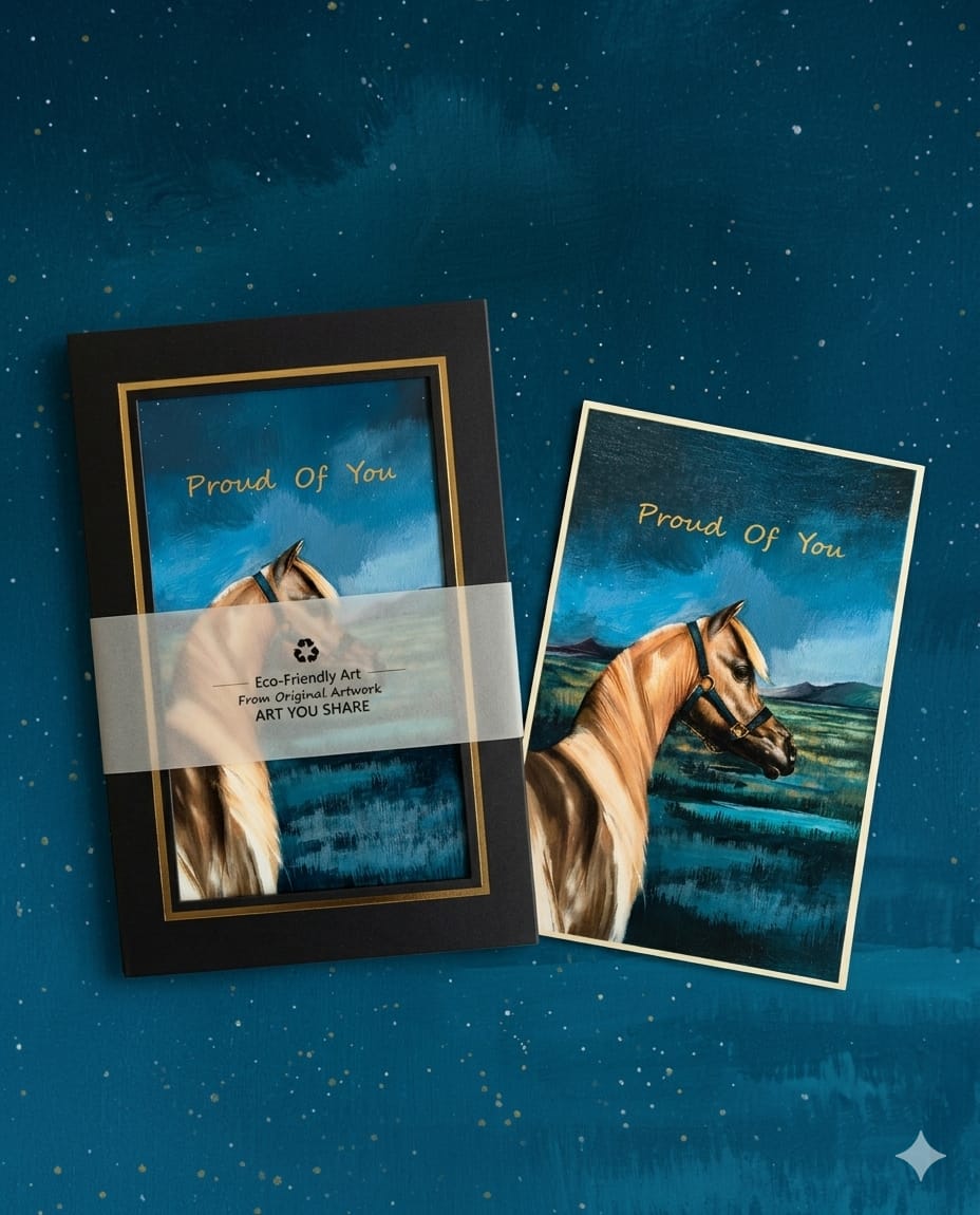 Proud of You – Horse Art Greeting Card & Premium Gift Frame
