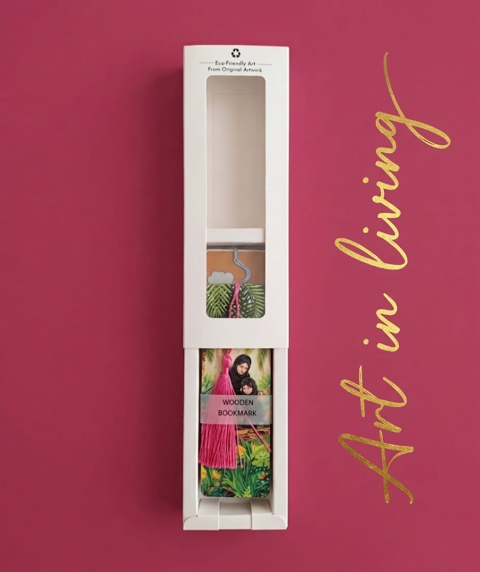 Art in Living™ Wooden Bookmark – Eco-Friendly Original Artwork with Tassel
