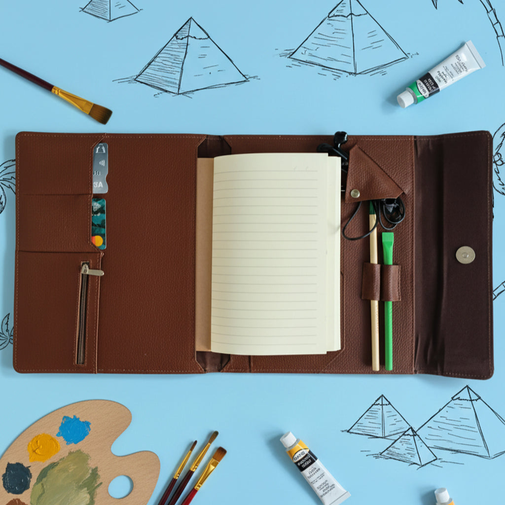 Hand-Painted Leather Folder – Egypt