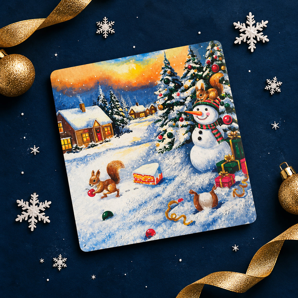 Christmas-Wooden Postcard