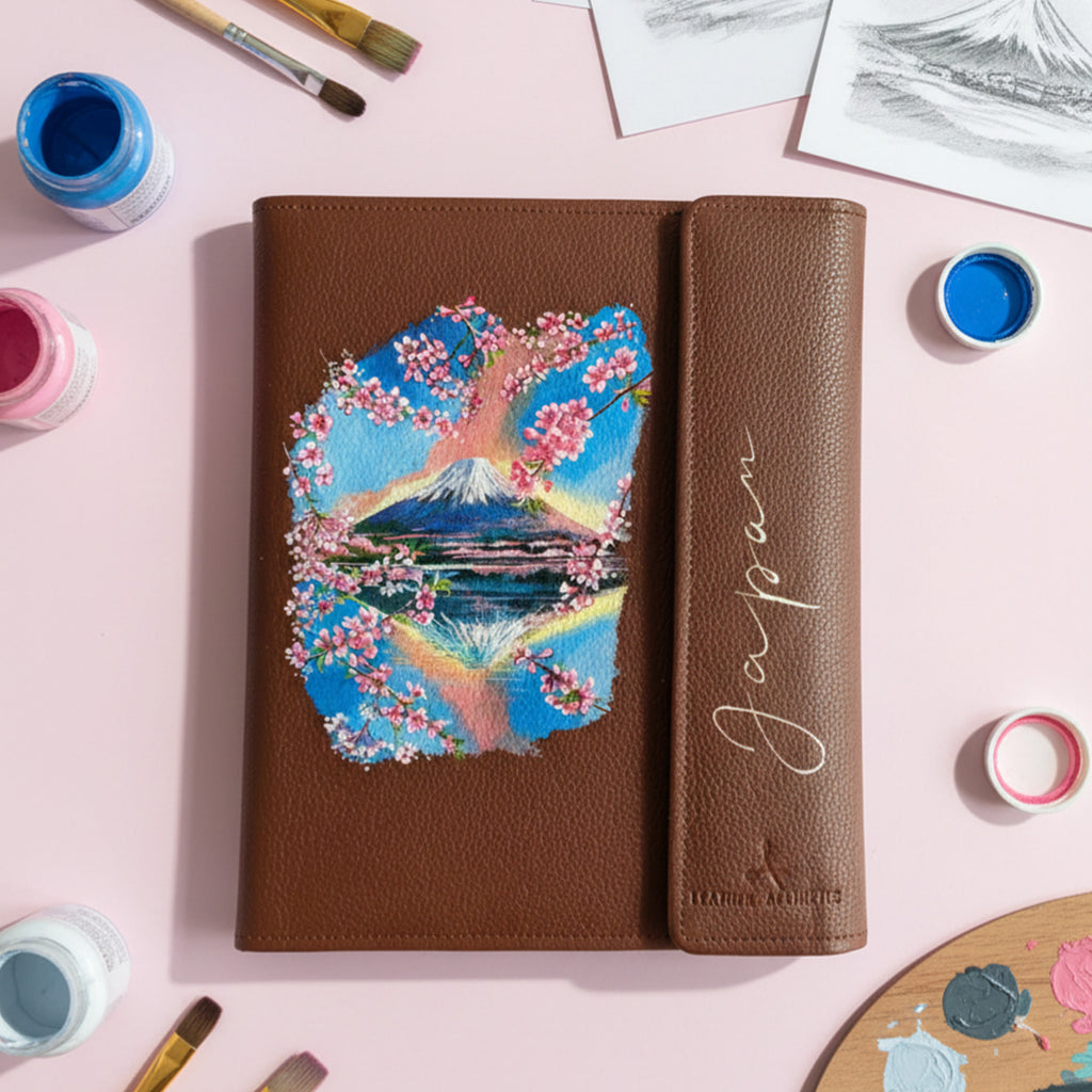 Hand-Painted Leather Folder – JAPAN