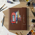 Hand-Painted Leather Folder – London