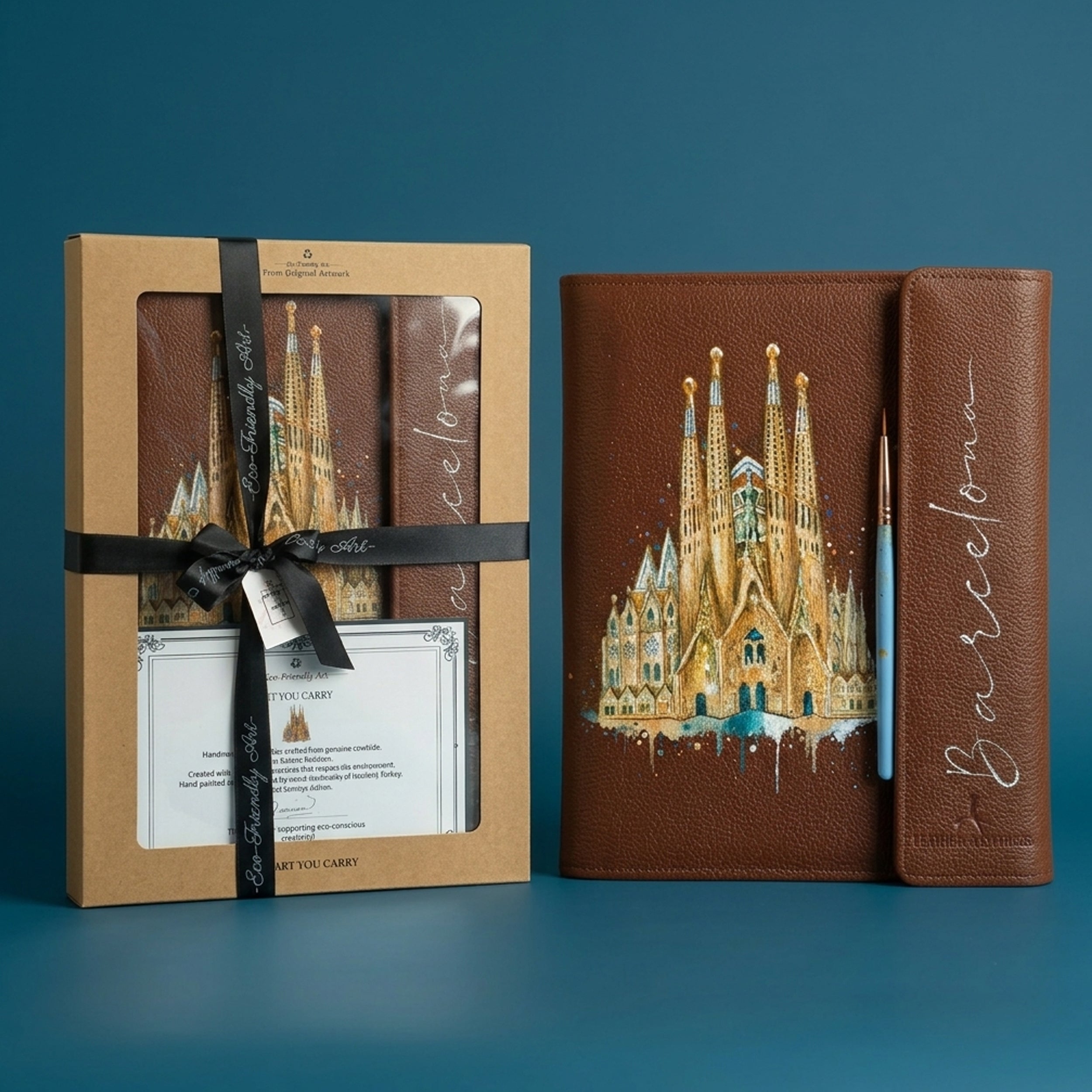 Hand-Painted Leather Folder – Spain
